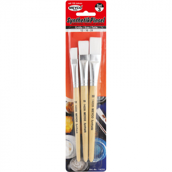 Synthetikpinsel - flach; 3er Set