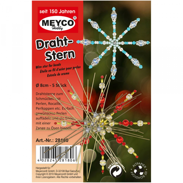Draht-Stern, 5er Set