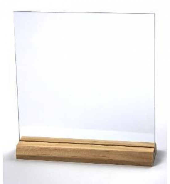 Glasplatte mit Halter, 15,5x15,5cm