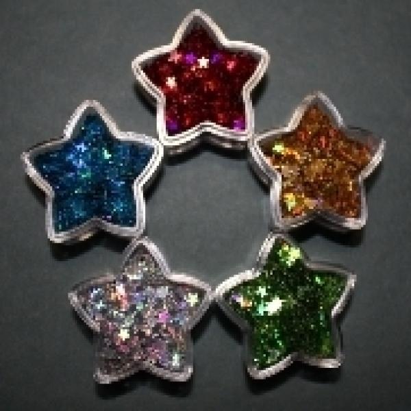 Glitter-Sterne, Hologramm-Metallic