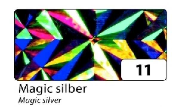 Holo Folie, Magic silber,selbstklebend,40cm x 1m