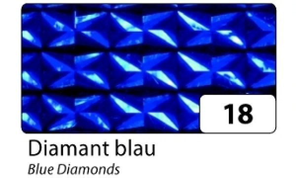 Holo Folie, Diamant blau,selbstklebend, 40cm x1m