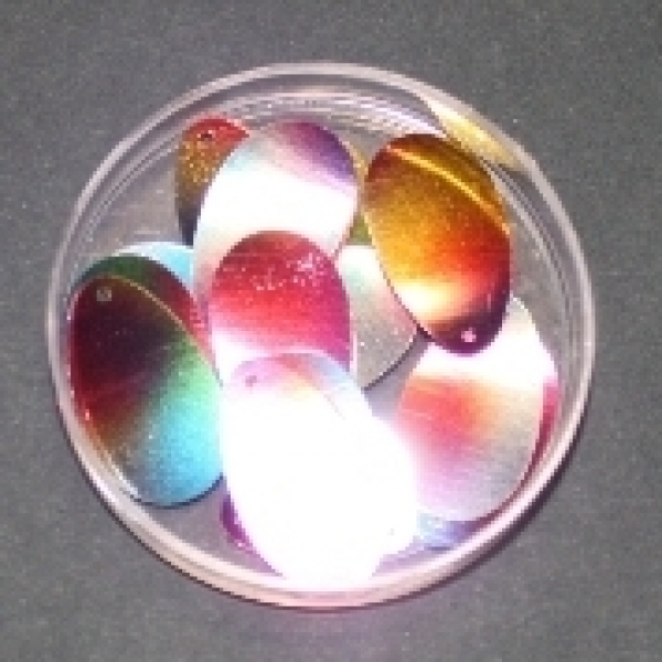 Pailletten oval, 20 x 11 mm, regenbogenfarben