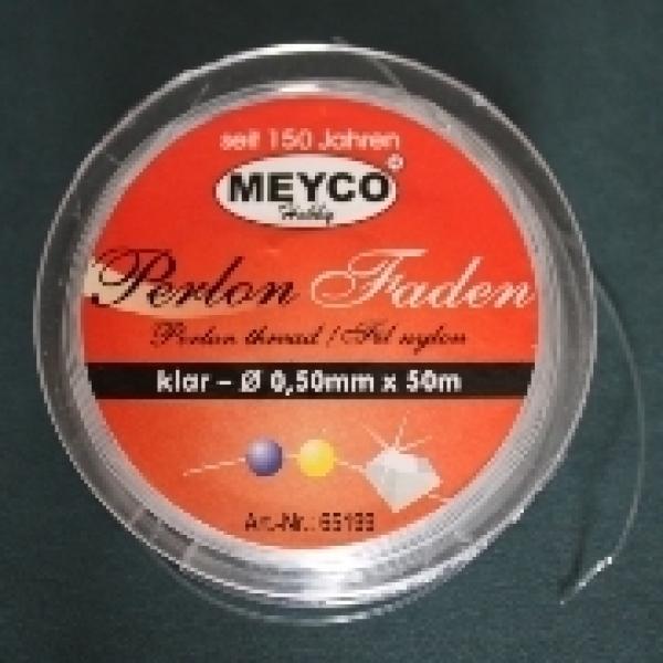 Perlon Faden, klar, 0,50mm x 50m