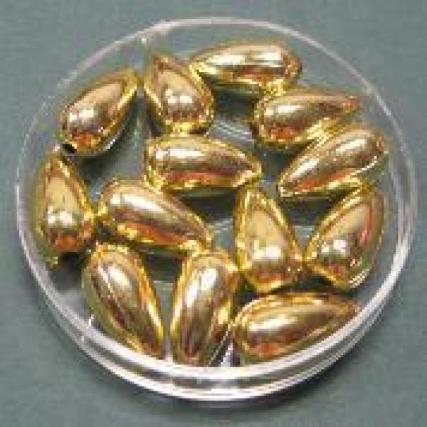 Wachsperlen - Tropfen, 13 x 7 mm Gold