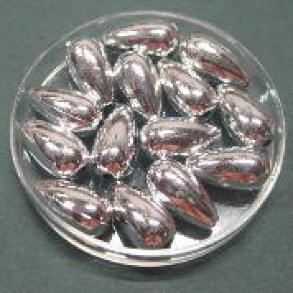 Wachsperlen - Tropfen, 13 x 7 mm Silber